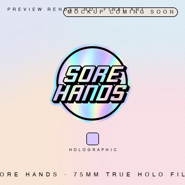 Holographic Foil Sticker preview mockup